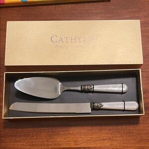 Silver and Pearl Cake Server Set